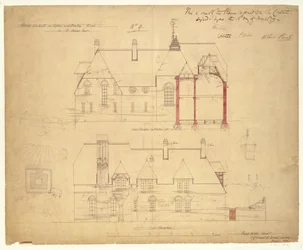 Forhøjninger til The Red House, Bexleyheath (pen og blæk og wc på papir)