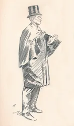 Blyblyantskitse af Phil May, c1800-tallet 1903-1904