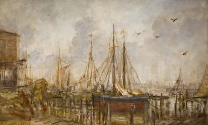 Et skibsværft, Shoreham, Sussex, 1926.