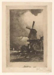 Mølle i et landskab Moulin a vent (original titel)