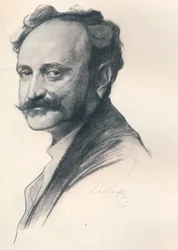 Skitseportræt af Dr. Jules De Wlassics, ungarsk undervisningsminister, c1901 1901-1902. Kunstnere: Fulop Laszlo, Philip A de Laszlo.