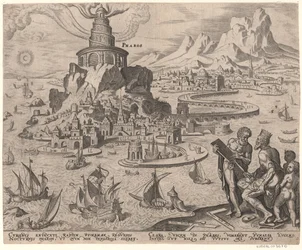 Fyrtårnet i Alexandria fra serien Verdens ottende vidundere efter Maarten van Heemskerck, 1572