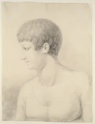 Portræt af Pauline Runge, 1801 (sort kridt på papir)
