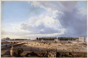 Place de la Concorde - i "Gå i Paris og dens omgivelser", designet af Jacottet og Benoist, ca. 1840