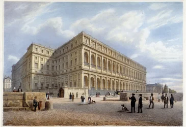 Udsigt over Orçay Palace (eller Orsay?) - i "" Promenade dans Paris et ses environs"", designet af Jacottet og Benoist, ca. 1840