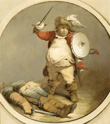 Falstaff with the Body of Hotspur, ca. 1786 (olie på papir)