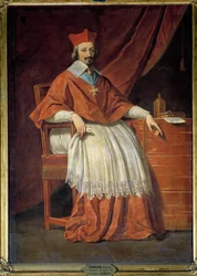 Fuld længde portræt af kardinal Richelieu (1585-1642) Maleri af Philippe de Champaigne (1602-1674)