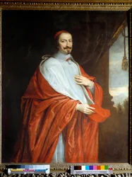 Portræt af kardinal Julius Mazarin (1602-1661). Maleri af Philippe De Champaigne (1602-1674)