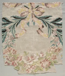 Silkefragment, del af panel kaldet Le panier fleuri, 1770.