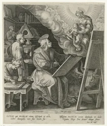 Sankt Lukas maler Maria med barn