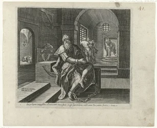 Koning Manasse i fængsel Boetedoening en berouw in het Oude Testament en het Nieuwe Testament (serietitel) En form for guddommelig eftergivenhed og barmhjertighed over for dem, der omvender sig fra deres overtrædelser af hele deres hjerte og vender sig til