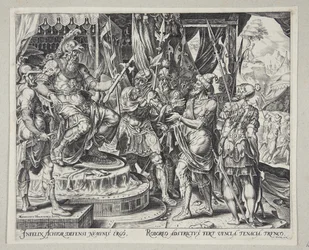 Achior bønfalder Holofernes for israelitterne