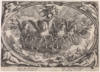 Apollon (Sol) med solvognen (De fire årstider med solen, titelblad)