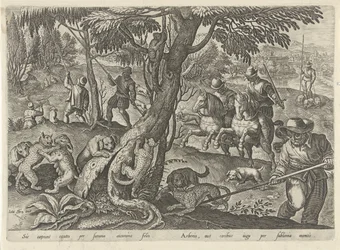 Jacht op vilde katten Jachttaferelen (serietitel) hvor enhver slags jagt, fuglefangst og fiskeri (serietitel)
