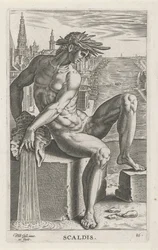 Riviergod Scaldis Scaldis (titel på objekt) Rivier- en zeegoden (serietitel) Elegante portrætter af de marine halvguder og Amnicus-sælerne (serietitel)