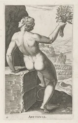 Vandnymfen Arethusa Arthvsa (titel på objekt) Stroom en waternimfen (serietitel) Oceanitid-nymfer, epihidrid potamidus naiad (serietitel)