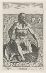 Zeegod Nereus Never (titel på objekt) Rivier- en zeegoden (serietitel) Elegante portrætter af de marine halvguder og Amnicus-sælerne (serietitel)