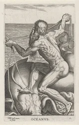 Zeegod Oceanus Oceanvs (titel på objekt) Rivier- en zeegoden (serietitel) Elegante portrætter af de marine halvguder og Amnicus-sælerne (serietitel)