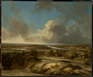 Et panoramisk landskab
