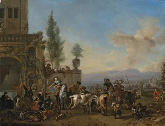 The Return from the Hunt (olie på panel)