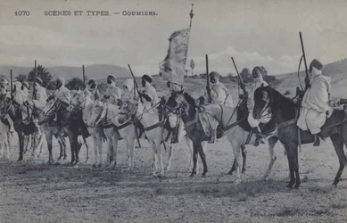 Marokkanske Goumiers, muslimske soldater, der tjente under den franske hær af Afrika (s/h foto)