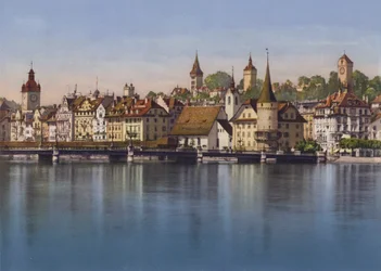 Det gamle Luzern, Seebrucke og Musegg (farvefoto)