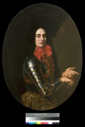 Portræt af en herre med rustning og rødt tørklæde, 1650-70