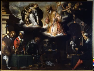 Sankt Eloi, protektor for sølvsmedene. Maleri tilskrevet Morazzone (1573 - 1625), Milano. CRA.