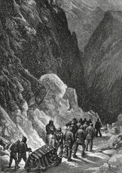 Begravelse af kaptajn Charles Francis Hall (1821-1871), amerikansk opdagelsesrejsende, Grønland, november 1871, Polaris ekspedition