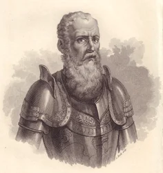 Portræt af den italienske militærleder Ezzelino III da Romano eller Ecelino da Romano (1194-1259)