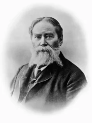 Portræt af James Russell Lowell (1819-1891), amerikansk romantisk digter, kritiker, redaktør, abolitionist og diplomat, fotografi