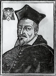 Portræt af Pierre de Berulle (1575-1629), fransk katolsk teolog og kardinal, tryk