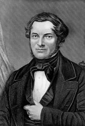 Portræt af Robert Wilhelm Eberhard Bunsen (1811-1899), tysk kemiker og fysiker, gravering