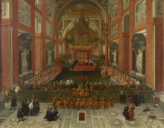 Benedikt XIII Præsiderer over den romerske provinssynode i 1725, Basilica of St. John Lateran, 1725