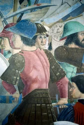 Detalje fra Legenden om det sande kors, der viser slaget mellem Heraklius I af Byzans mod Chosroes II, af Piero della Francesca