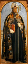 Saint Augustine - Maleri af Piero della Francesca (ca.1415-1492), tempera på træ