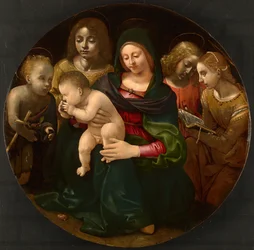 Jomfru og barn med den unge Sankt Johannes Døberen, Sankt Cecilia og Engle, ca. 1505.