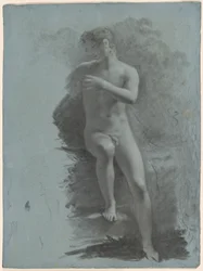 Adonis, ca. 1810-1812 (sort kridt på papir)