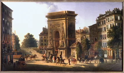 Boulevard du Temple og Porte Saint Denis, Paris, ca 1810 (maleri)