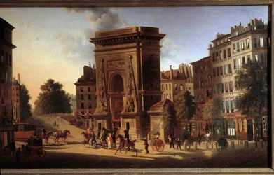 Saint Denis døren. Udsigt over Paris. Maleri af Pierre Alexandre Pau De Saint Martin