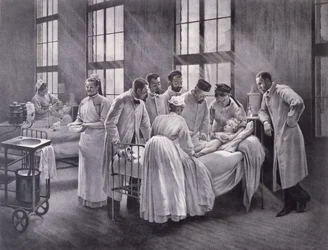 Krydset helbredt af Doktor Roux, graveret af E. Buval
