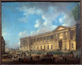 Kolonnaden i det nyligt degagee lameller. Udsigt over Paris. Maleri af Pierre Demachy (1723-1807)