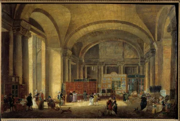 Vindue på Louvres østkyst: trykkerier Maleri af Pierre Demachy (1723-1807) 1791 Søn. 0,38x0,58 m Paris, Musee Carnavalet