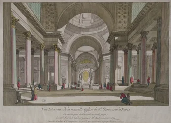 Udsigt over det indre af Pantheon i Paris