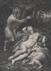 En satyr, der opdager den sovende Venus, med Amor liggende ved hendes side, 1801.