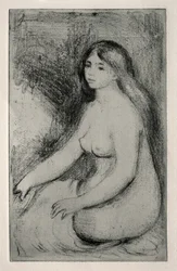 Siddende Bader, ca. 1905.