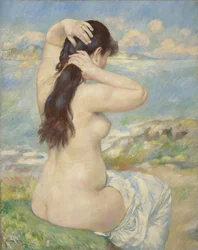 Bather arrangerer sit hår, 1885
