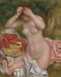 Bather arrangerer sit hår, 1893