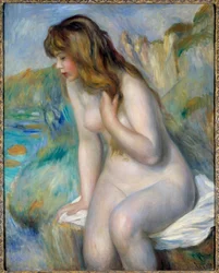 Bather-maleri af Pierre Auguste Renoir (1841-1919) 1892 Privat samling