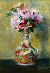 ""Buket blomster i en japansk vase"" (japonisme) Maleri af Pierre Auguste Renoir (1841-1919) 1878 Indianapolis Museum of Art USA